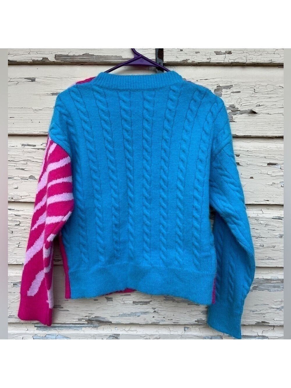 English Factory Combination V-Neck Zebra Print Color Block Cardigan Sweater Xs — image 7 of 8